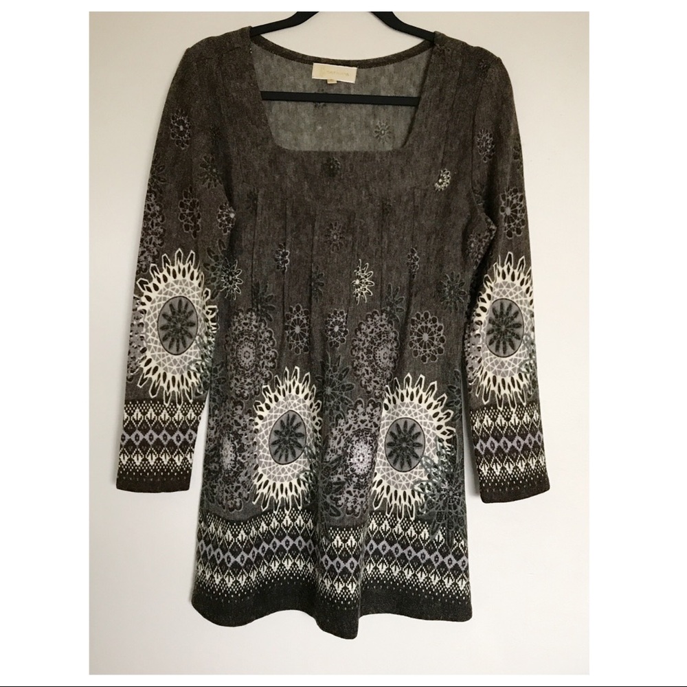 Cathaya Square Neckline Sweater Dress Small